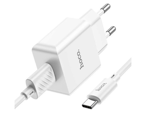 Мережевий зарядний пристрій HOCO C106A Leisure single port charger set(Type-C) White