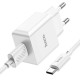 Мережевий зарядний пристрій HOCO C106A Leisure single port charger set(Type-C) White