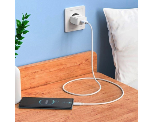 Мережевий зарядний пристрій HOCO C106A Leisure single port charger set(Type-C) White