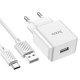 Мережевий зарядний пристрій HOCO C106A Leisure single port charger set(Type-C) White