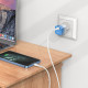 Мережевий зарядний пристрій HOCO C101A single port PD20W charger set(C to iP) Ice Blue