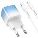 Мережевий зарядний пристрій HOCO C101A single port PD20W charger set(C to iP) Ice Blue