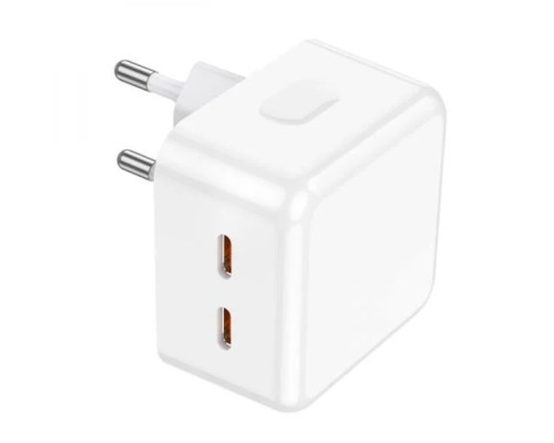 Мережевий зарядний пристрій BOROFONE BA76A Source dual port PD35W(2C) charger White