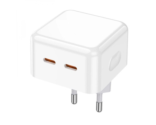 Мережевий зарядний пристрій BOROFONE BA76A Source dual port PD35W(2C) charger White