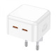 Мережевий зарядний пристрій BOROFONE BA76A Source dual port PD35W(2C) charger White