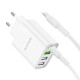 Мережевий зарядний пристрій BOROFONE BA79A Clever four-port PD20W(1C3A) charger set(Type-C to Type-C) White