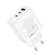 Мережевий зарядний пристрій HOCO C126A Pure power PD40W three-port(2C1A) charger White