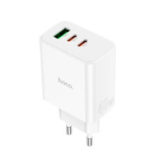 Мережевий зарядний пристрій HOCO C126A Pure power PD40W three-port(2C1A) charger White