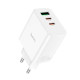 Мережевий зарядний пристрій HOCO C126A Pure power PD40W three-port(2C1A) charger White