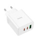 Мережевий зарядний пристрій HOCO C126A Pure power PD40W three-port(2C1A) charger White