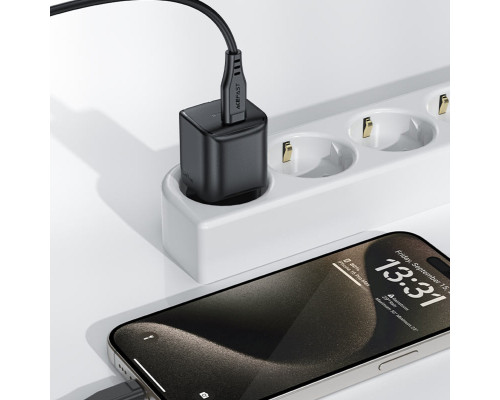 Мережевий зарядний пристрій ACEFAST A73 mini PD20W GaN USB-C charger Black