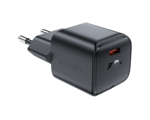 Мережевий зарядний пристрій ACEFAST A73 mini PD20W GaN USB-C charger Black