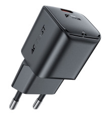 Мережевий зарядний пристрій ACEFAST A73 mini PD20W GaN USB-C charger Black