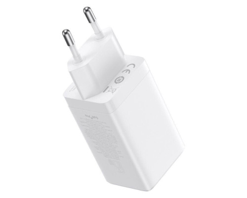 МЗП Baseus GaN5 Pro Fast Charger 2C+U 65W EU White(Include：Baseus Xiaobai series fast charging Cable Type-C to Type-C 100W(20V/5A) 1m White）