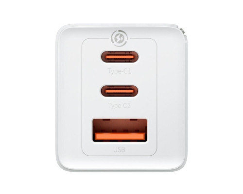МЗП Baseus GaN5 Pro Fast Charger 2C+U 65W EU White(Include：Baseus Xiaobai series fast charging Cable Type-C to Type-C 100W(20V/5A) 1m White）