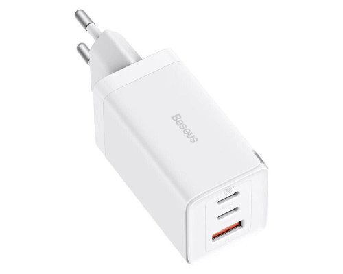 МЗП Baseus GaN5 Pro Fast Charger 2C+U 65W EU White(Include：Baseus Xiaobai series fast charging Cable Type-C to Type-C 100W(20V/5A) 1m White）