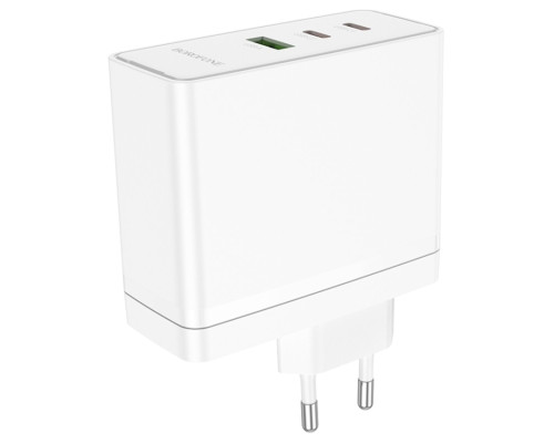 Мережевий зарядний пристрій BOROFONE BN11 Imperial PD100W three-port(2C1A) charger White