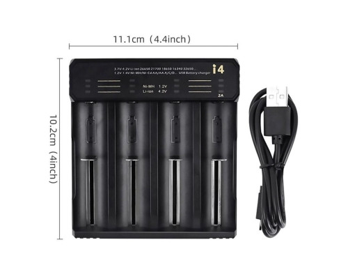 Зарядний пристрій ESSAGER Battery Charger with LED Indicator For 4 LED Black