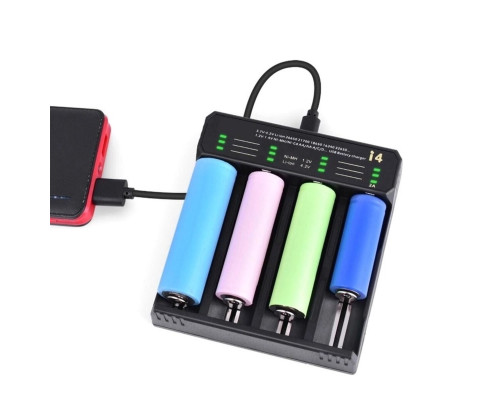 Зарядний пристрій ESSAGER Battery Charger with LED Indicator For 4 LED Black