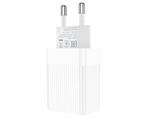 Мережевий зарядний пристрій BOROFONE BA47A Mighty speed single port QC3.0 3A 18W White