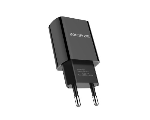 Мережевий зарядний пристрій BOROFONE BA20A Sharp single port charger Black