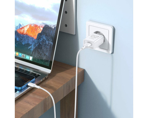 Мережевий зарядний пристрій BOROFONE BA68A Glacier single port charger set(iP) White