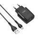 Мережевий зарядний пристрій HOCO C72Q Glorious single port QC3.0 charger set(Micro) Black