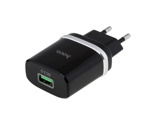 Мережевий зарядний пристрій HOCO C12Q Smart QC3.0 charger 18W Black