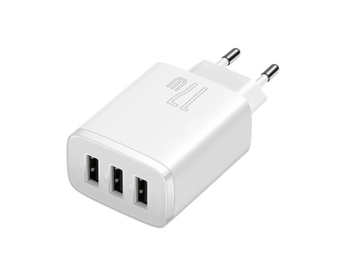 Мережевий зарядний пристрій Baseus Compact Charger 3U 17W EU White