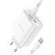 Мережевий зарядний пристрій BOROFONE BA73A Young PD35W dual port(2C) charger set(Type-C to Type-C) White