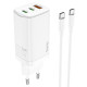 Мережевий зарядний пристрій HOCO N16 Scenery 65W three-port(2C1A) charger set(Type-C to Type-C) White