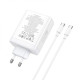 Мережевий зарядний пристрій HOCO N31 Leader PD100W four-port(3C1A) fast charger set(Type-C to Type-C) White