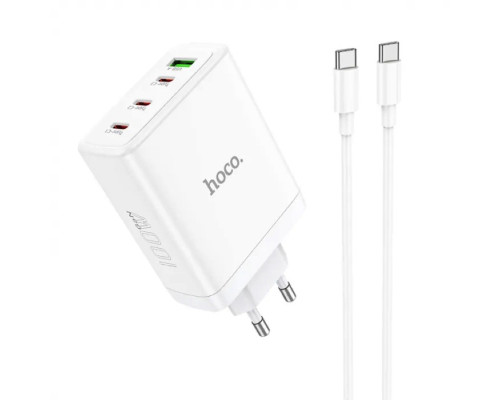 Мережевий зарядний пристрій HOCO N31 Leader PD100W four-port(3C1A) fast charger set(Type-C to Type-C) White