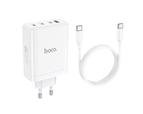 Мережевий зарядний пристрій HOCO N31 Leader PD100W four-port(3C1A) fast charger set(Type-C to Type-C) White