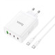 Мережевий зарядний пристрій HOCO N31 Leader PD100W four-port(3C1A) fast charger set(Type-C to Type-C) White