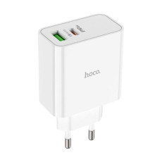 Мережевий зарядний пристрій HOCO C113A Awesome PD65W dual port(1A1C) charger White