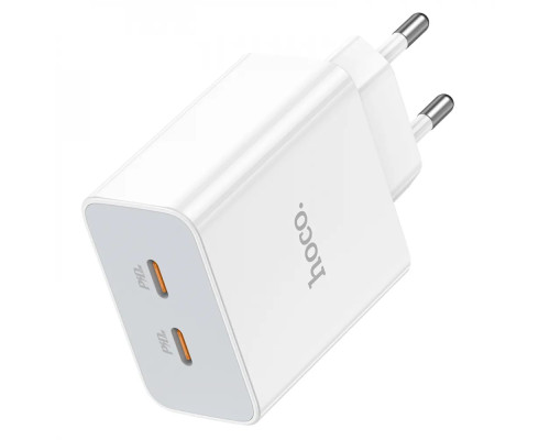 Мережевий зарядний пристрій HOCO C108A Leader PD35W dual port(2C) charger White