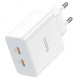 Мережевий зарядний пристрій HOCO C108A Leader PD35W dual port(2C) charger White