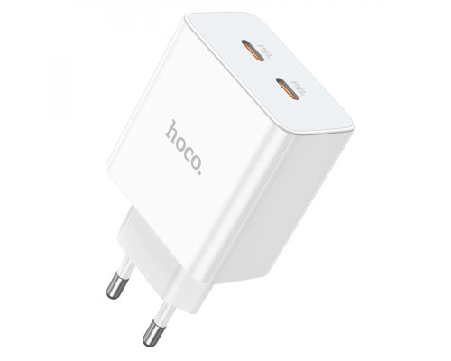 Мережевий зарядний пристрій HOCO C108A Leader PD35W dual port(2C) charger White