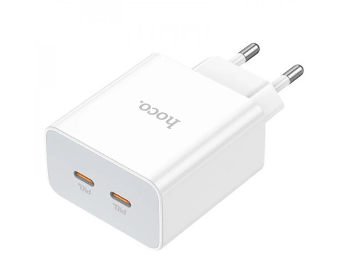 Мережевий зарядний пристрій HOCO C108A Leader PD35W dual port(2C) charger White