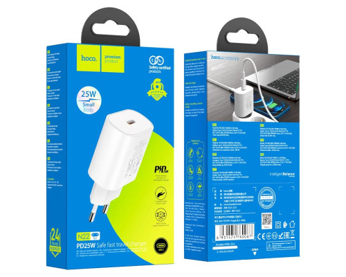 Мережевий зарядний пристрій HOCO N22 Jetta PD25W charger White