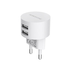 Мережевий зарядний пристрій BOROFONE BA23A Brilliant dual port charger set(Micro) White