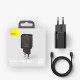 Мережевий зарядний пристрій Baseus Super Si 1C 20W With Simple Wisdom Data Cable Type-C/iP 1m Black