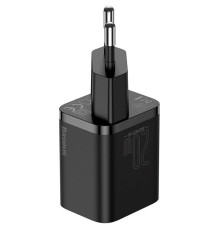 Мережевий зарядний пристрій Baseus Super Si 1C 20W With Simple Wisdom Data Cable Type-C/iP 1m Black