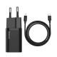 Мережевий зарядний пристрій Baseus Super Si 1C 20W With Simple Wisdom Data Cable Type-C/iP 1m Black