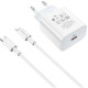 Мережевий зарядний пристрій BOROFONE BA38A Plus Speedy PD20W charger set (Type-C to Lightning) White