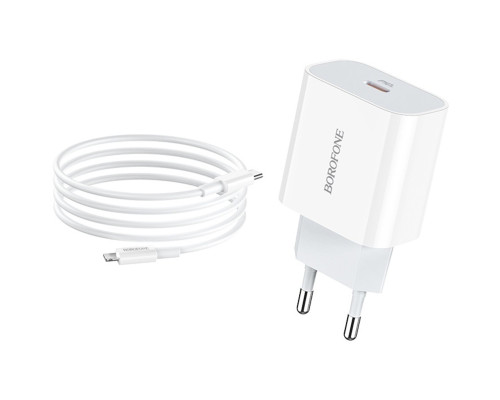 Мережевий зарядний пристрій BOROFONE BA38A Plus Speedy PD20W charger set (Type-C to Lightning) White