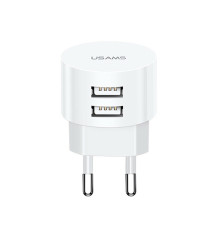 МЗП Usams Travel Charging Set Send-Tu Series (T20 Dual USB Round Charger+U35 lightning cable) White