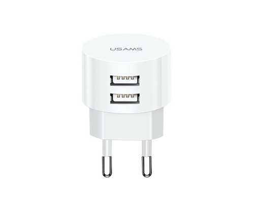 МЗП Usams Travel Charging Set Send-Tu Series (T20 Dual USB Round Charger+U35 lightning cable) White