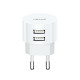 МЗП Usams Travel Charging Set Send-Tu Series (T20 Dual USB Round Charger+U35 lightning cable) White